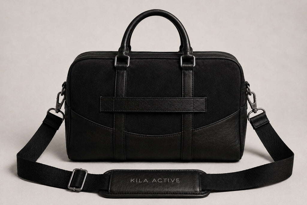 The Black Leather Luxury Gym Bag