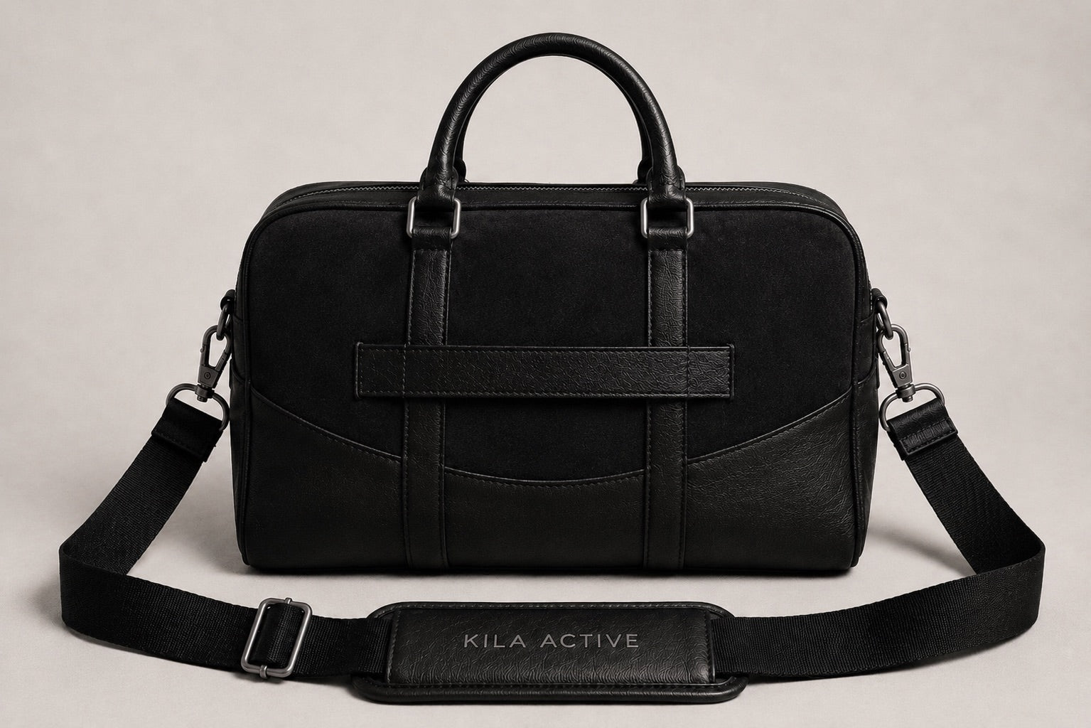 The Black Leather Luxury Gym Bag