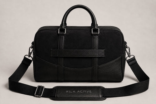 The Black Leather Luxury Gym Bag