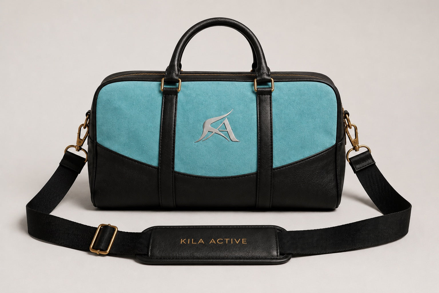 The Turquoise Suede Luxury Gym Bag