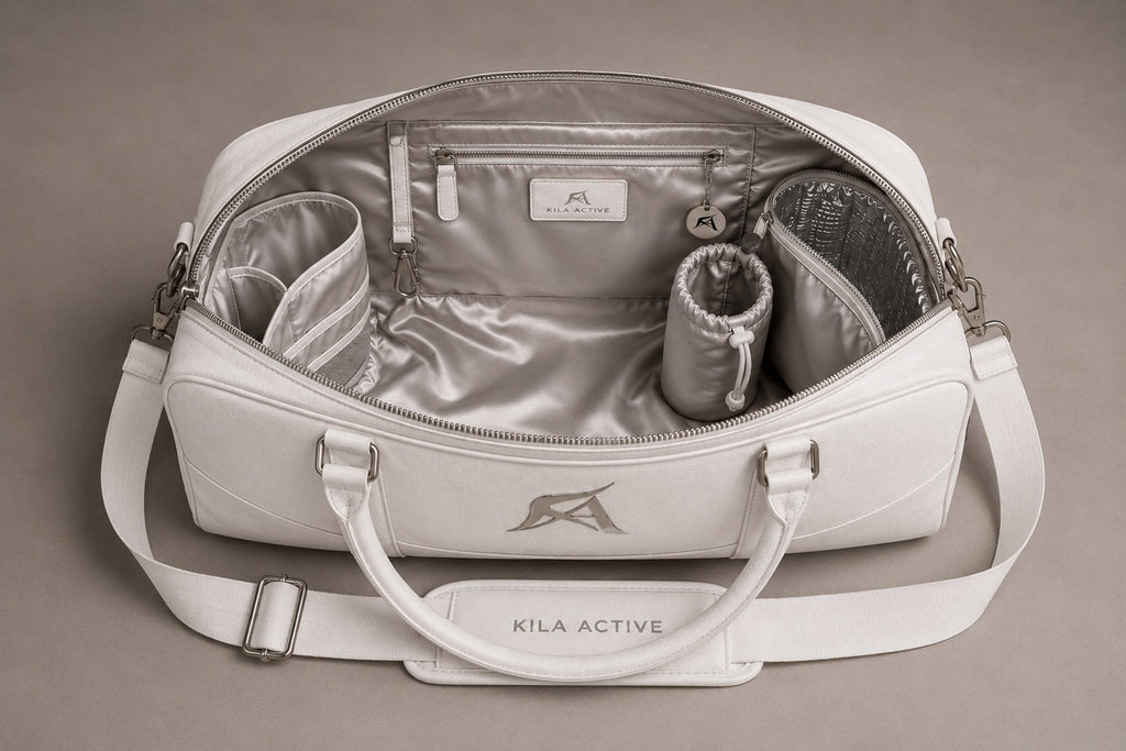 The White Leather Luxury Gym Bag