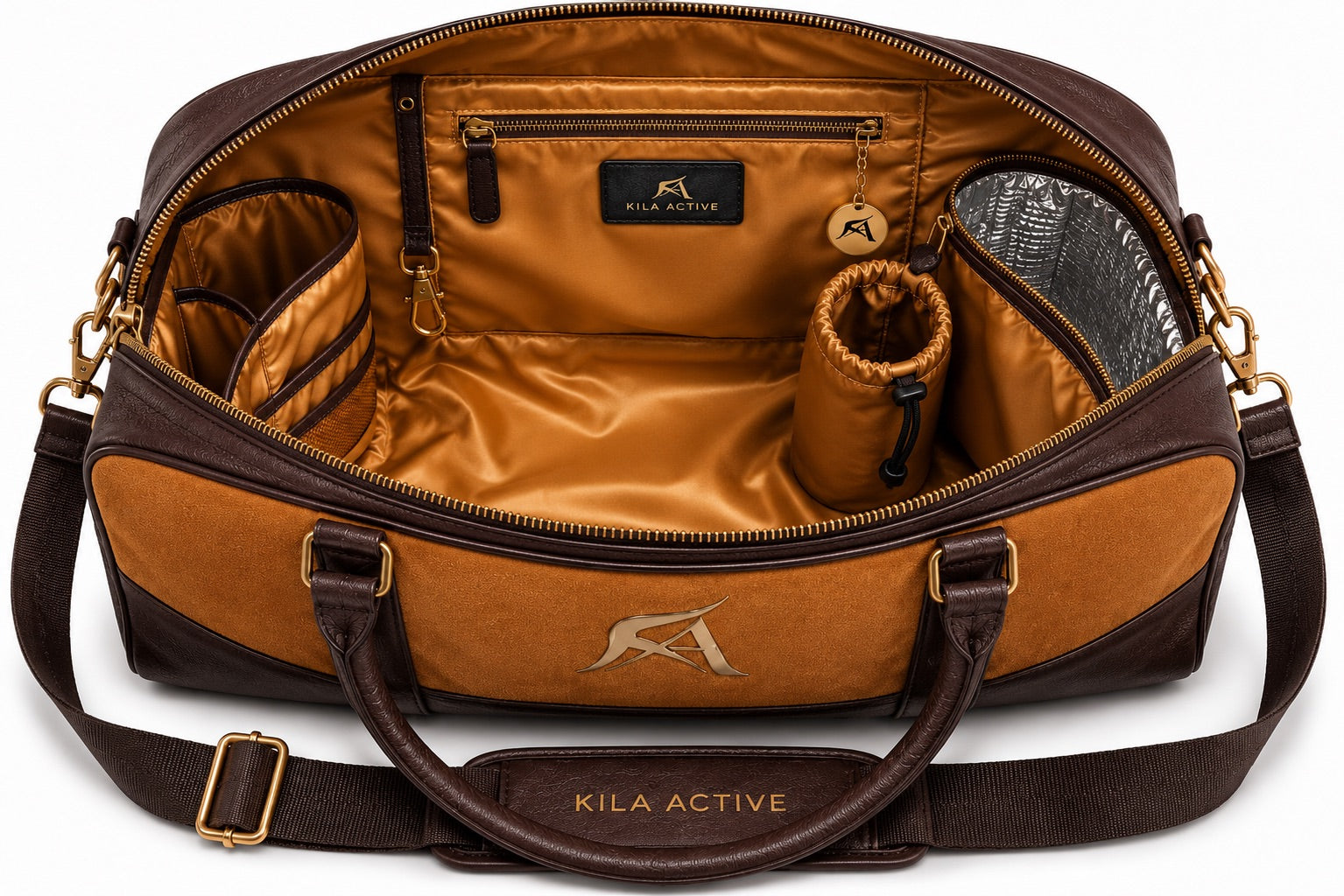 The Caramel Suede Luxury Gym Bag
