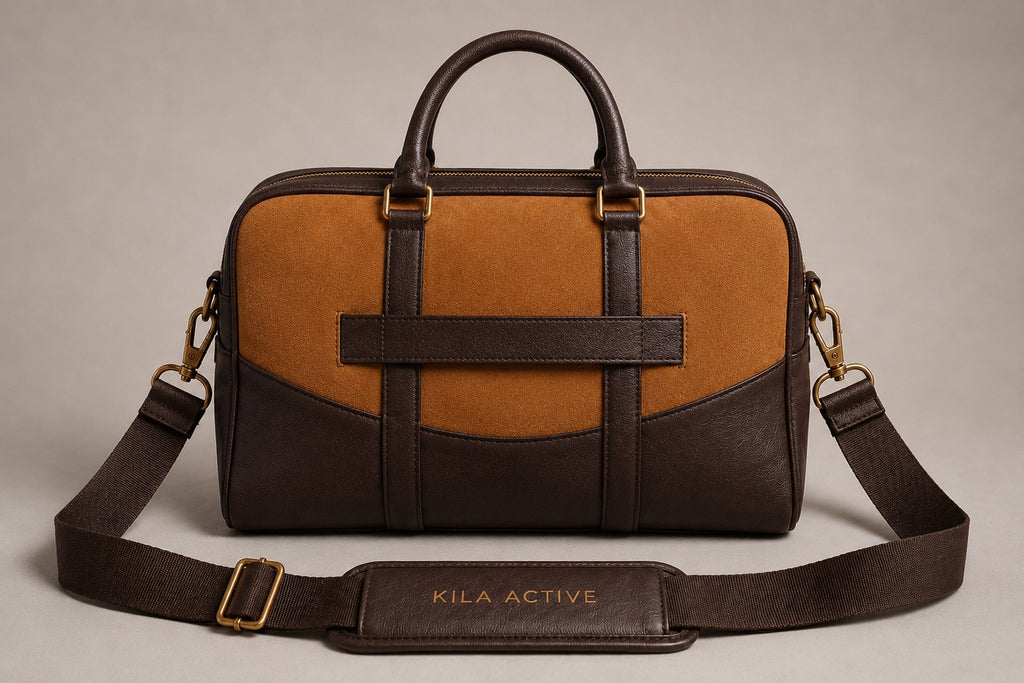 The Caramel Suede Luxury Gym Bag
