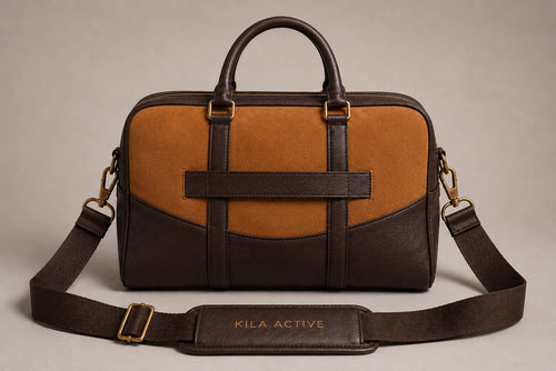 The Caramel Suede Luxury Gym Bag