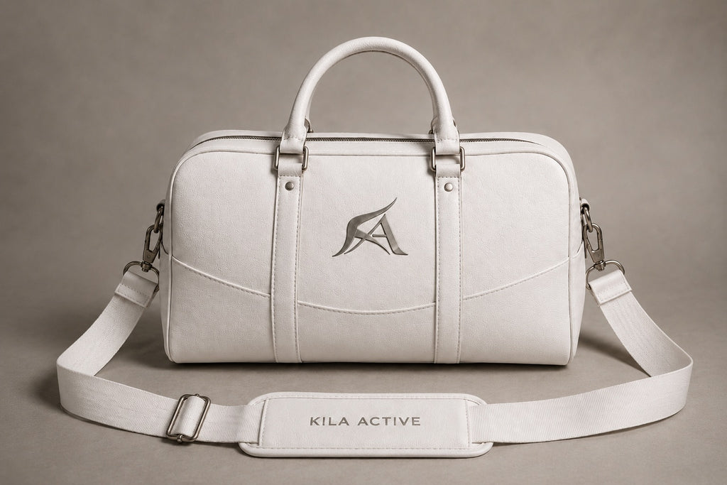 The White Leather Luxury Gym Bag