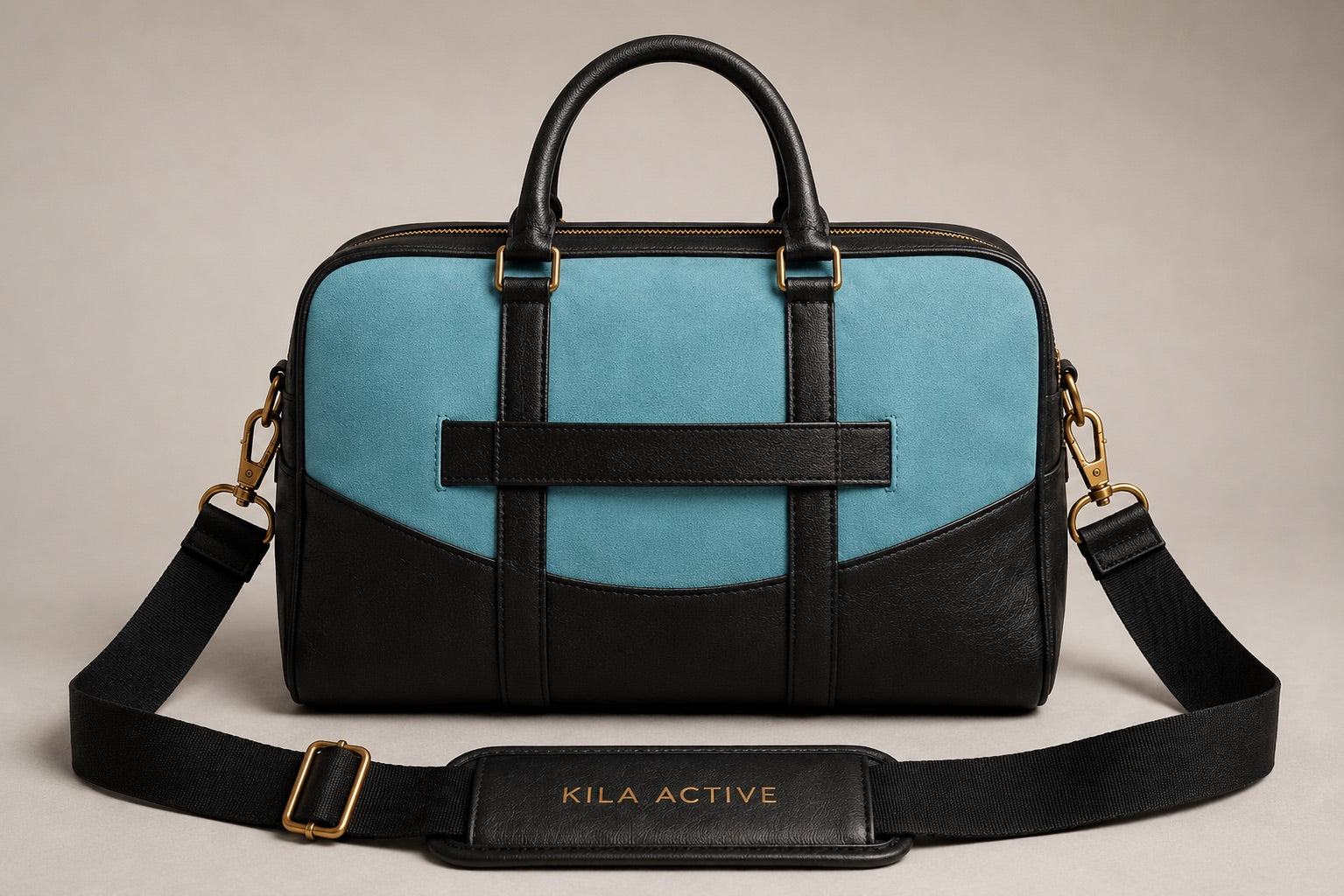 The Turquoise Suede Luxury Gym Bag