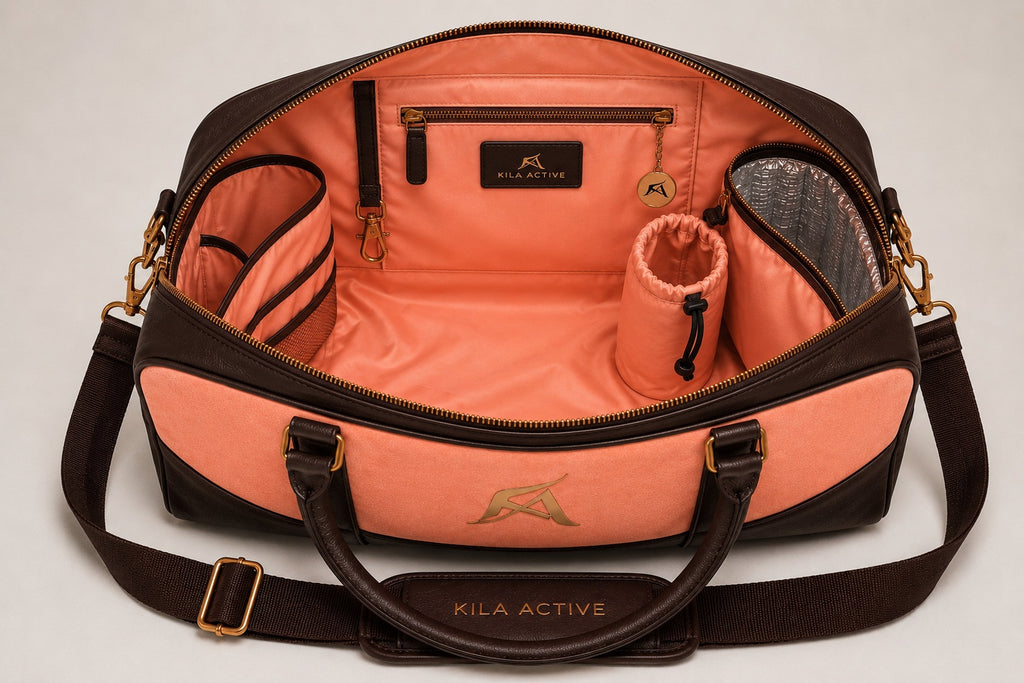 The Coral Suede Luxury Gym Bag