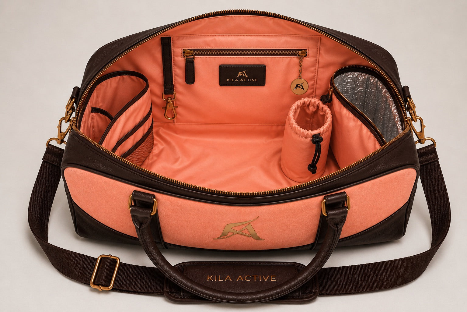 The Coral Suede Luxury Gym Bag