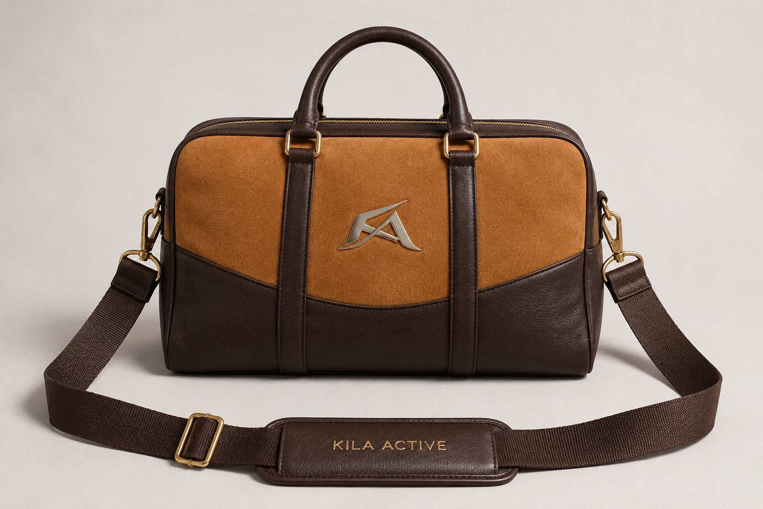 The Caramel Suede Luxury Gym Bag