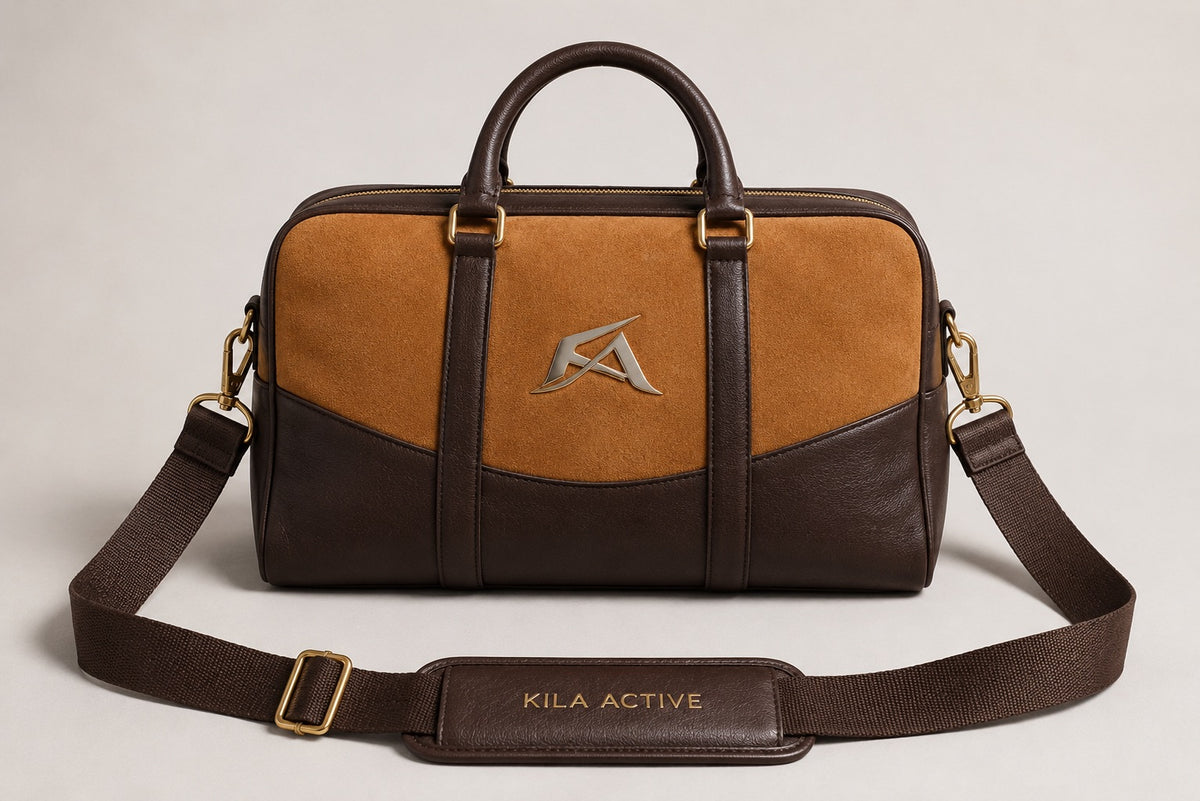 Caramel Suede Luxury Gym Bag