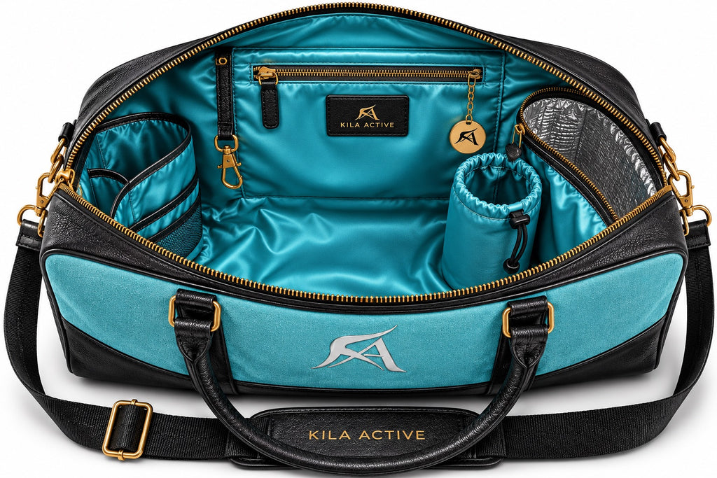 The Turquoise Suede Luxury Gym Bag