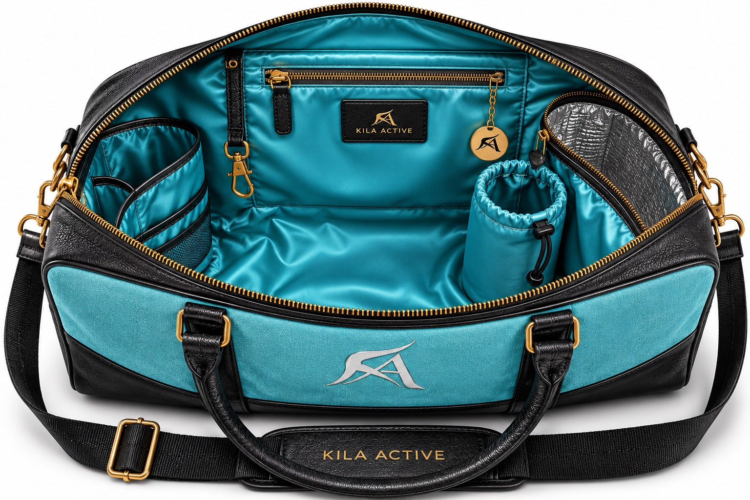 The Turquoise Suede Luxury Gym Bag